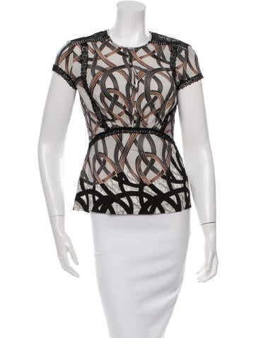 Yigal Azrouël Silk Abstract Print Top