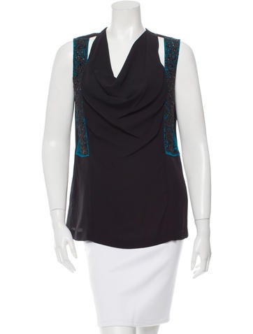 Yigal Azrouël Silk Embellished Top
