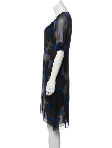 Early 2000s Yigal Azrouël Blue Orange Abstract Print Backless Mini Dress