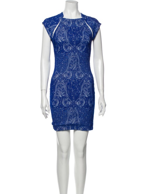 Yigal Azrouël Paisley Print Mini Dress Blue