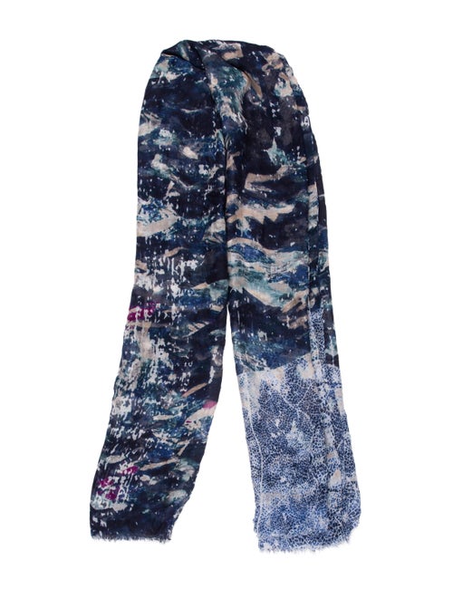 Yigal Azrouël Abstract Woven Scarf Navy