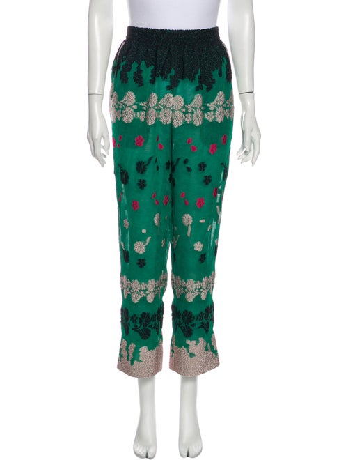 Yigal Azrouël Printed Straight Leg Pants Green