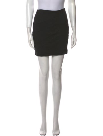 Yigal Azrouël Skirts Leather Trim Embellishment Mini Skirt US 2 | XS