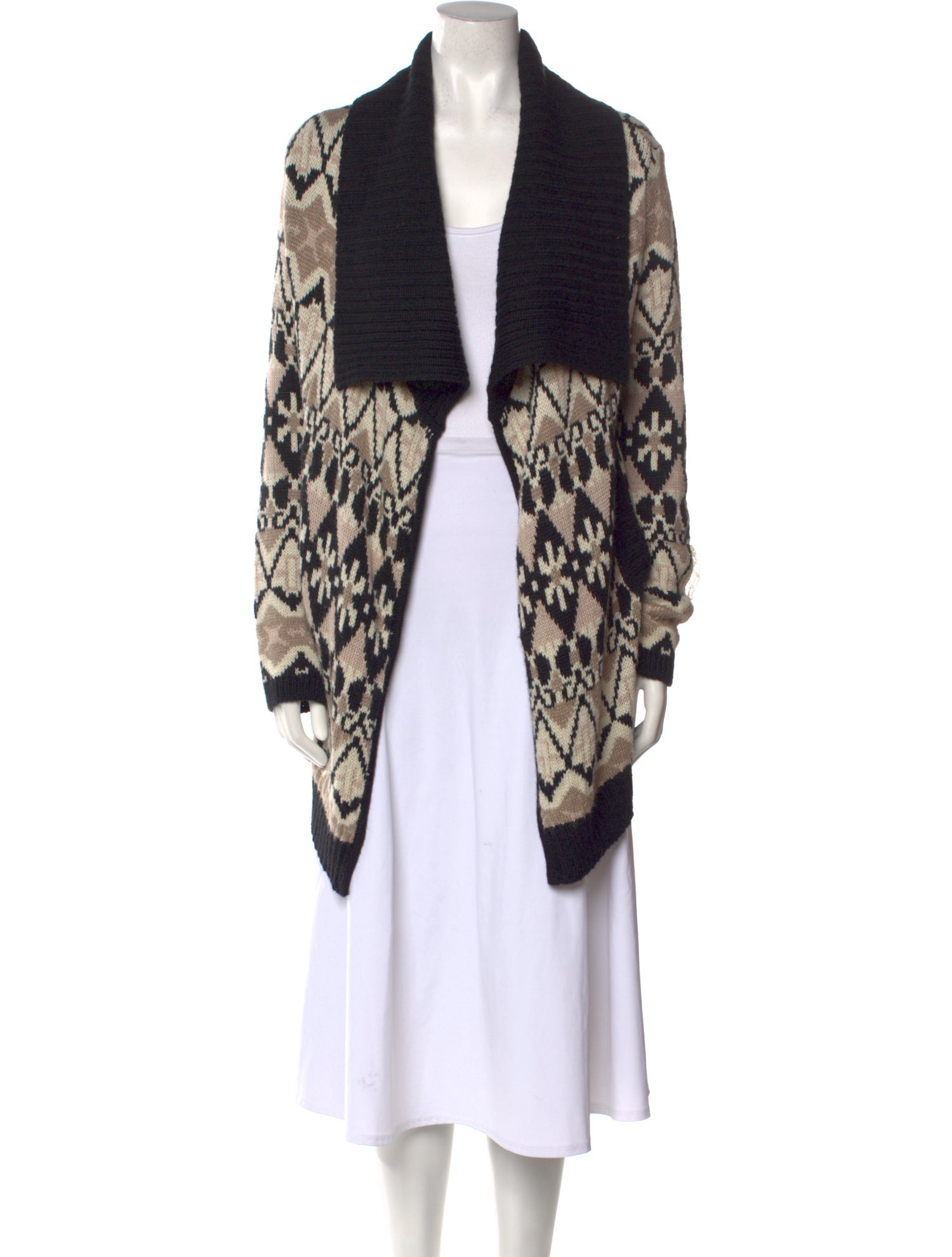 Yigal Azrouël Printed Open Front Sweater