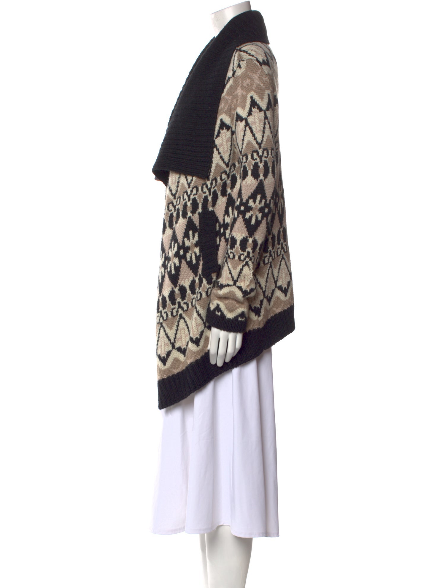 Yigal Azrouël Printed Open Front Sweater