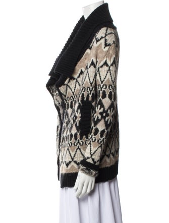 Yigal Azrouël Printed Open Front Sweater