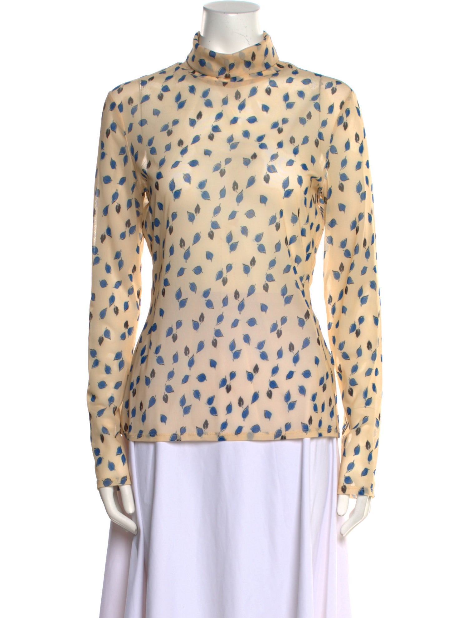 Yigal Azrouël Printed Mock Neck Blouse