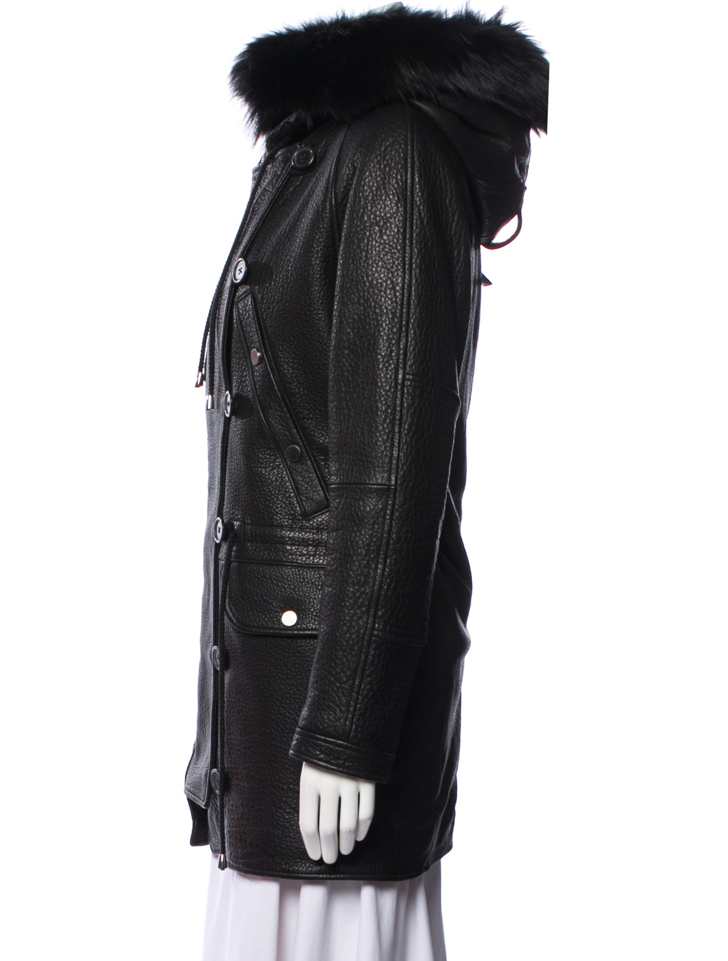 Yigal Azrouël Leather Fur Coat