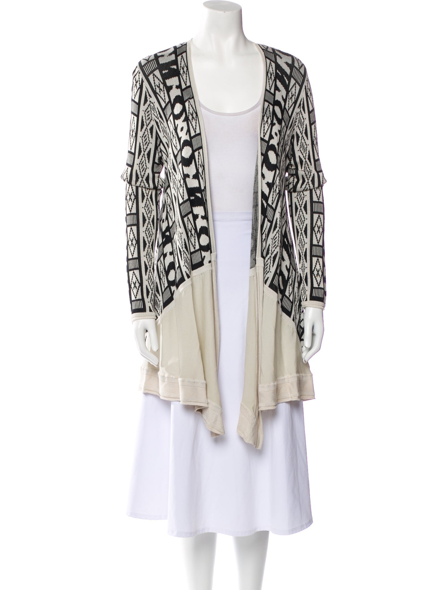 Yigal Azrouël Printed Open Front Sweater