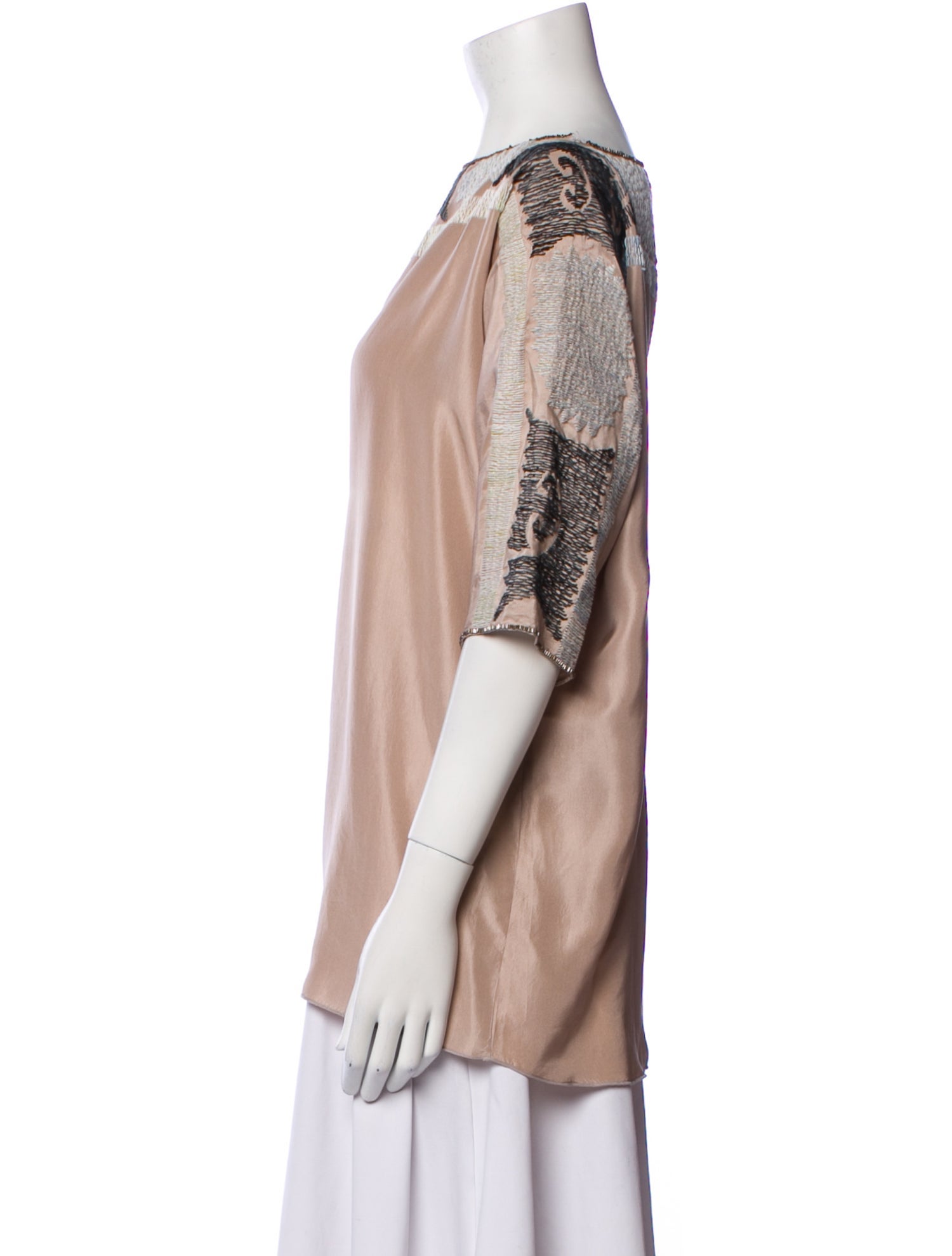 Yigal Azrouël Silk Off-The-Shoulder Blouse