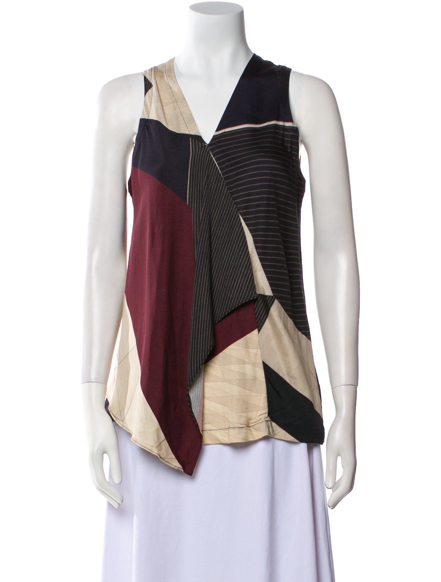 Yigal Azrouël Striped V-Neck Top