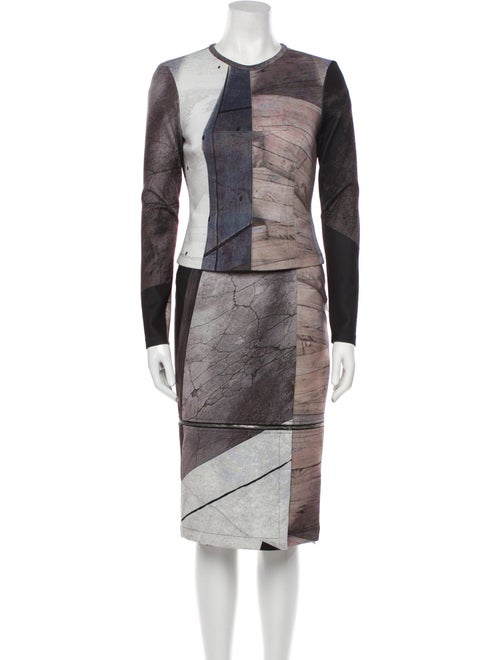 Yigal Azrouël Colorblock Pattern Skirt Set