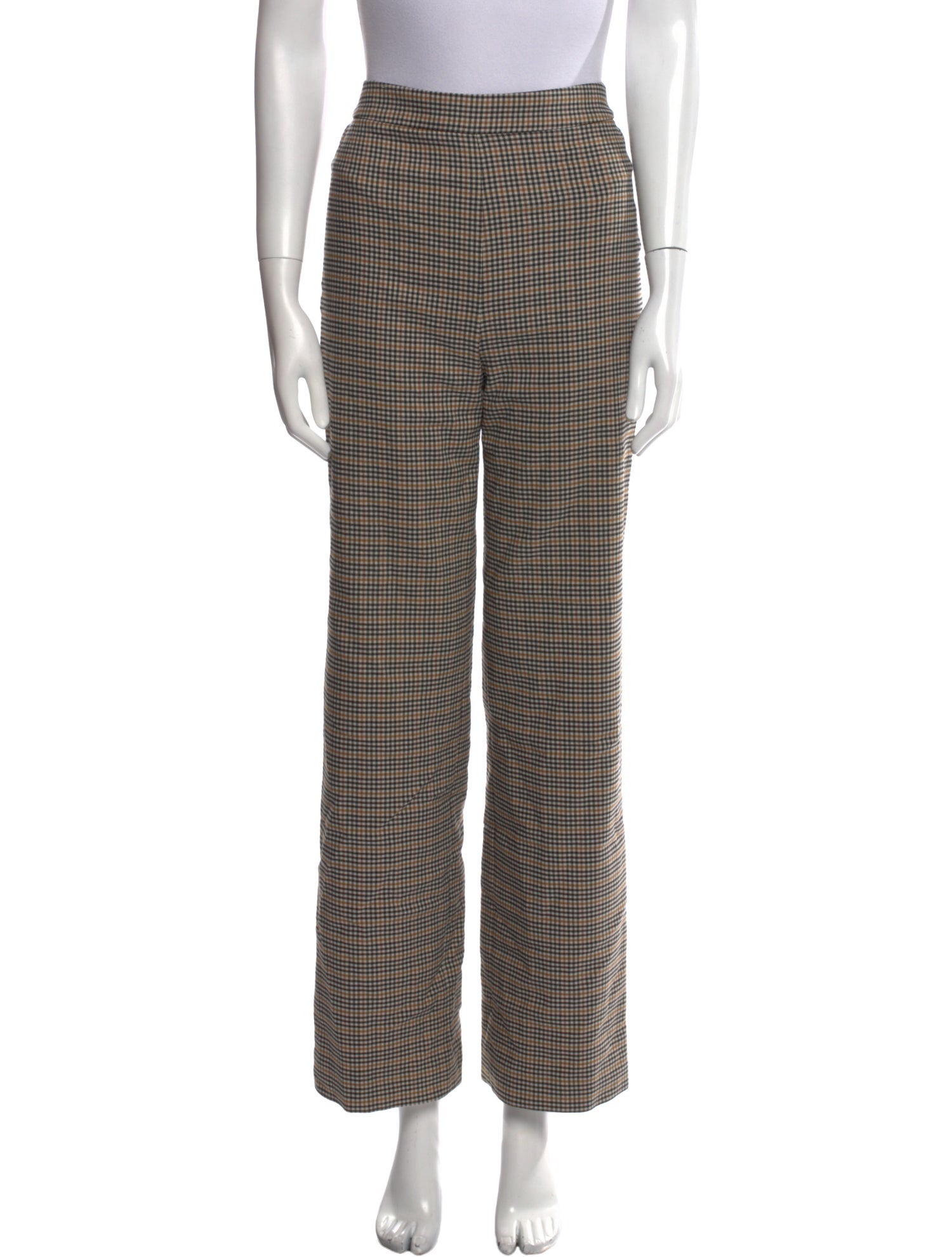 Yigal Azrouël Plaid Print Wide Leg Pants
