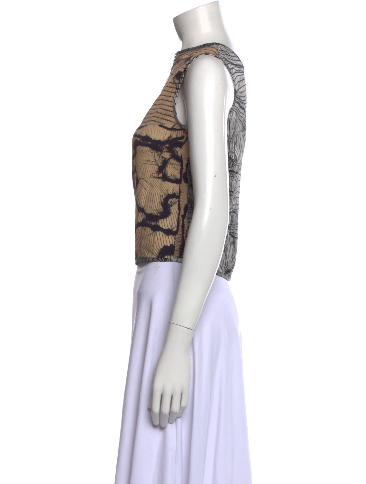 Yigal Azrouël Animal Print Bateau Neckline Crop Top