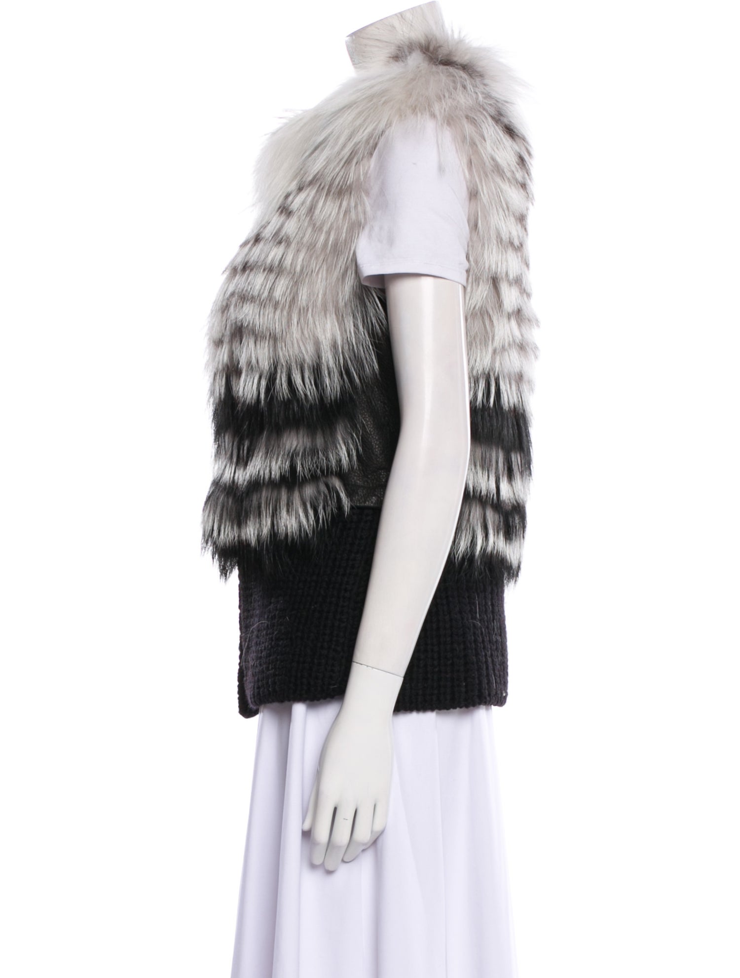 Yigal Azrouël Fox Striped Fur Jacket