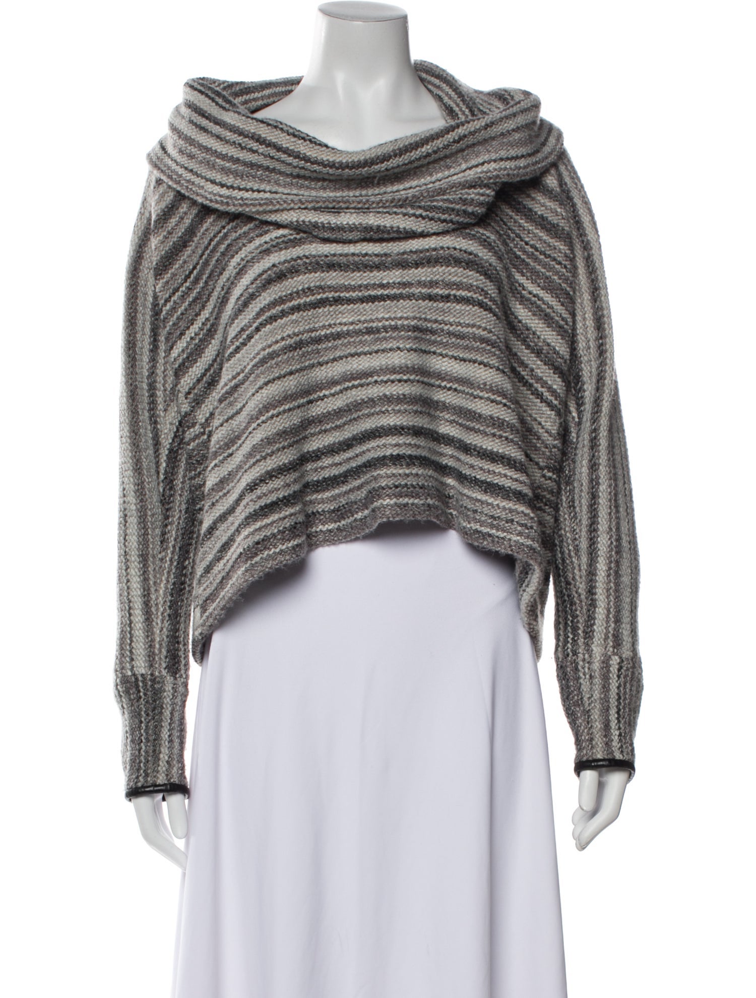 Yigal Azrouël Striped Cowl Neck Sweater