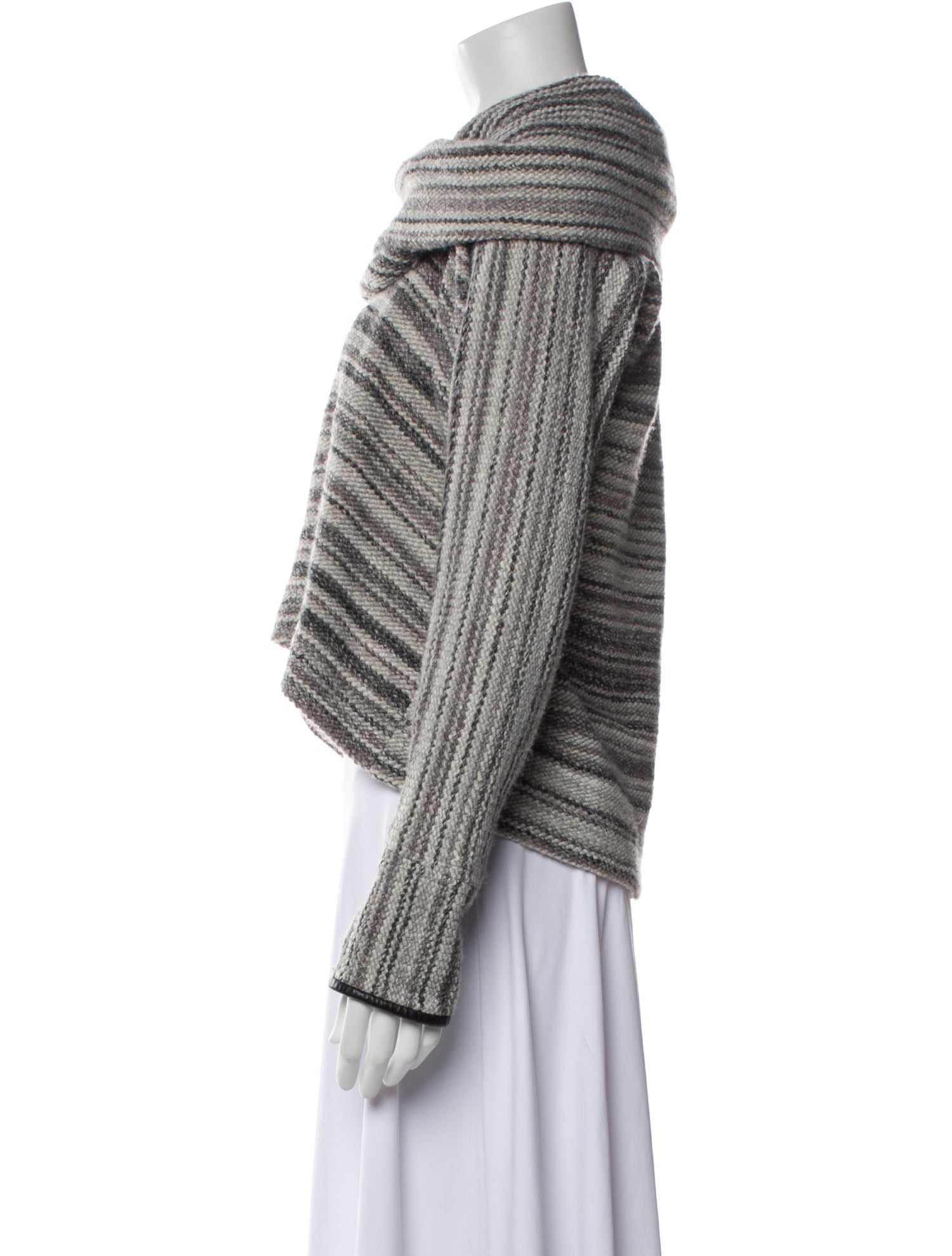 Yigal Azrouël Striped Cowl Neck Sweater