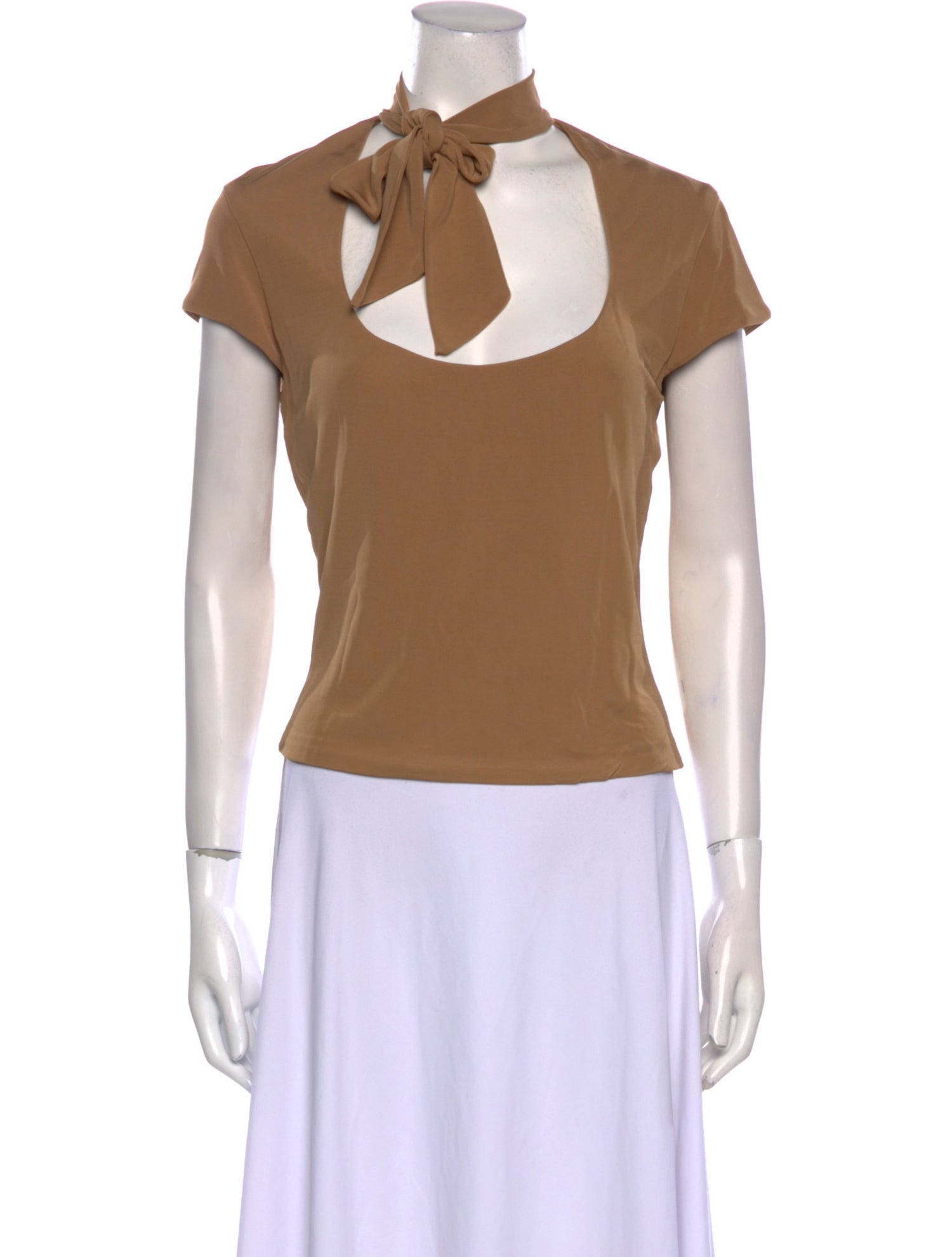 Yigal Azrouël Scoop Neck Short Sleeve Top