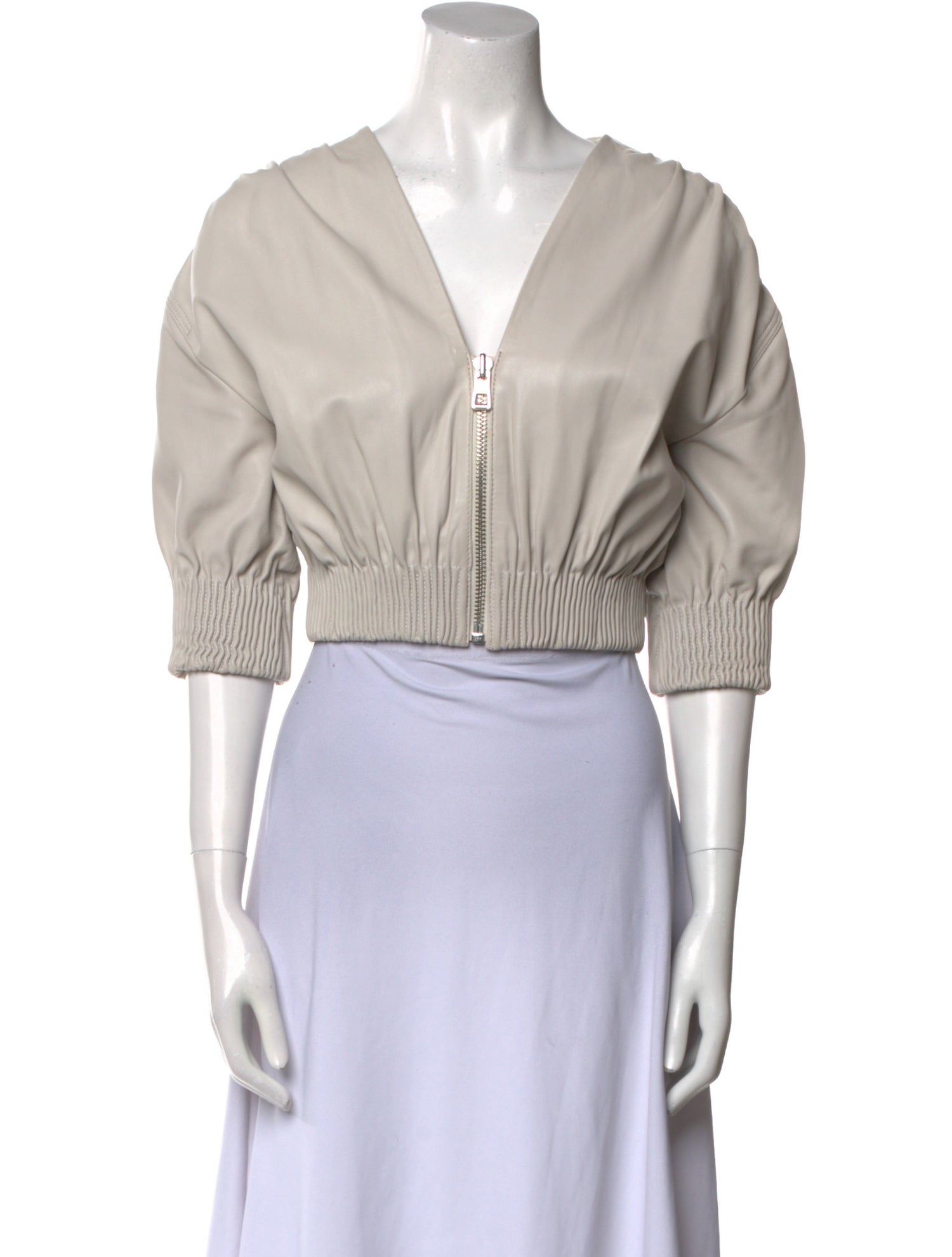 Yigal Azrouël Leather V-Neck Crop Top