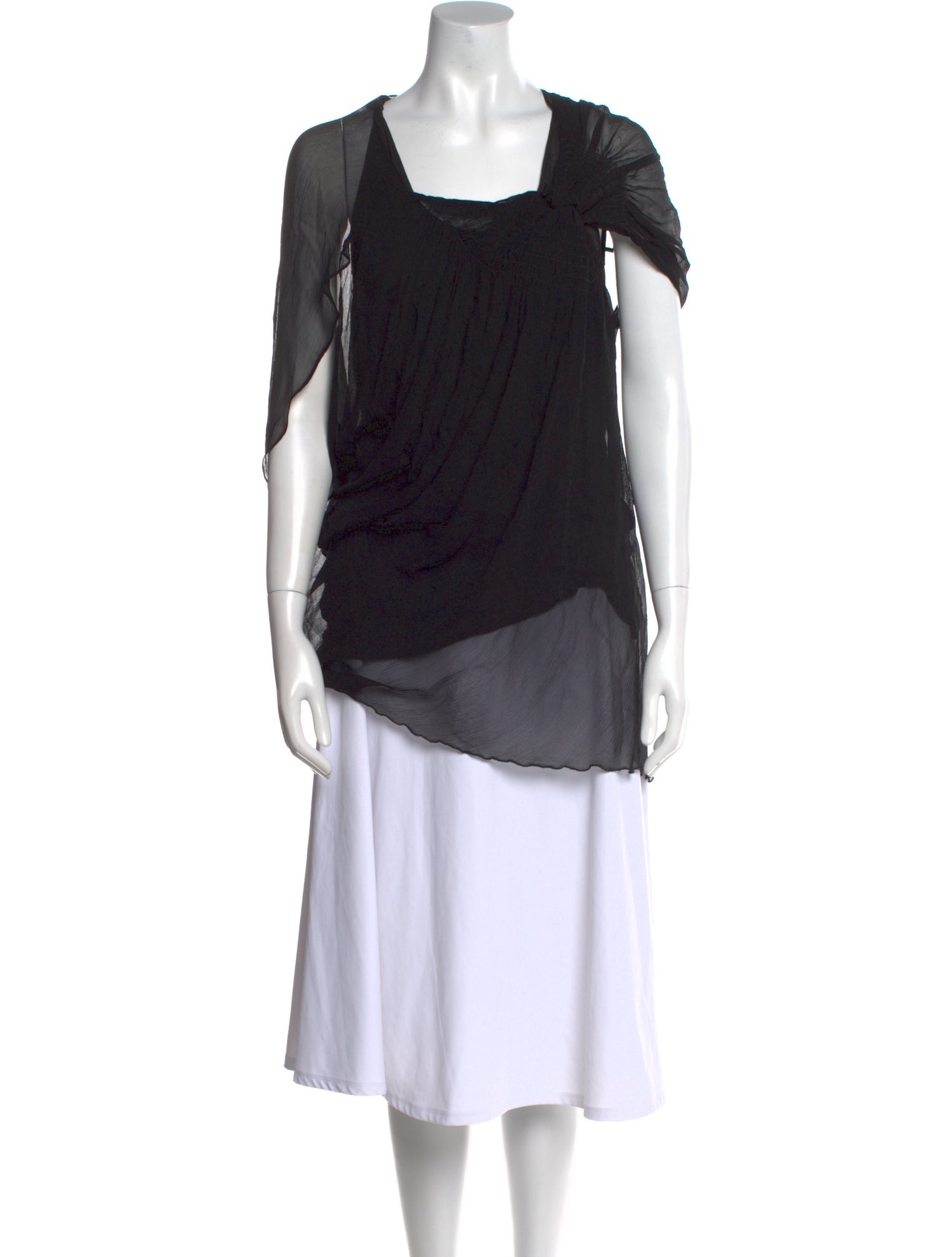 Yigal Azrouël Silk Square Neckline Tunic