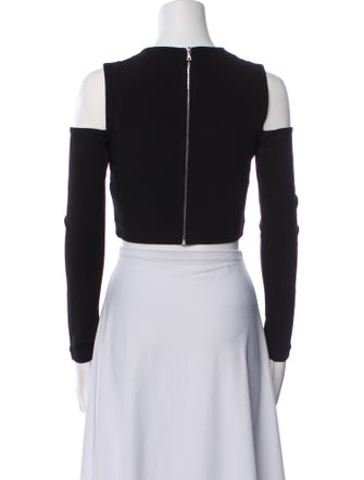 Yigal Azrouël Colorblock Pattern Off-The-Shoulder Crop Top