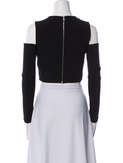 Yigal Azrouël Colorblock Pattern Off-The-Shoulder Crop Top