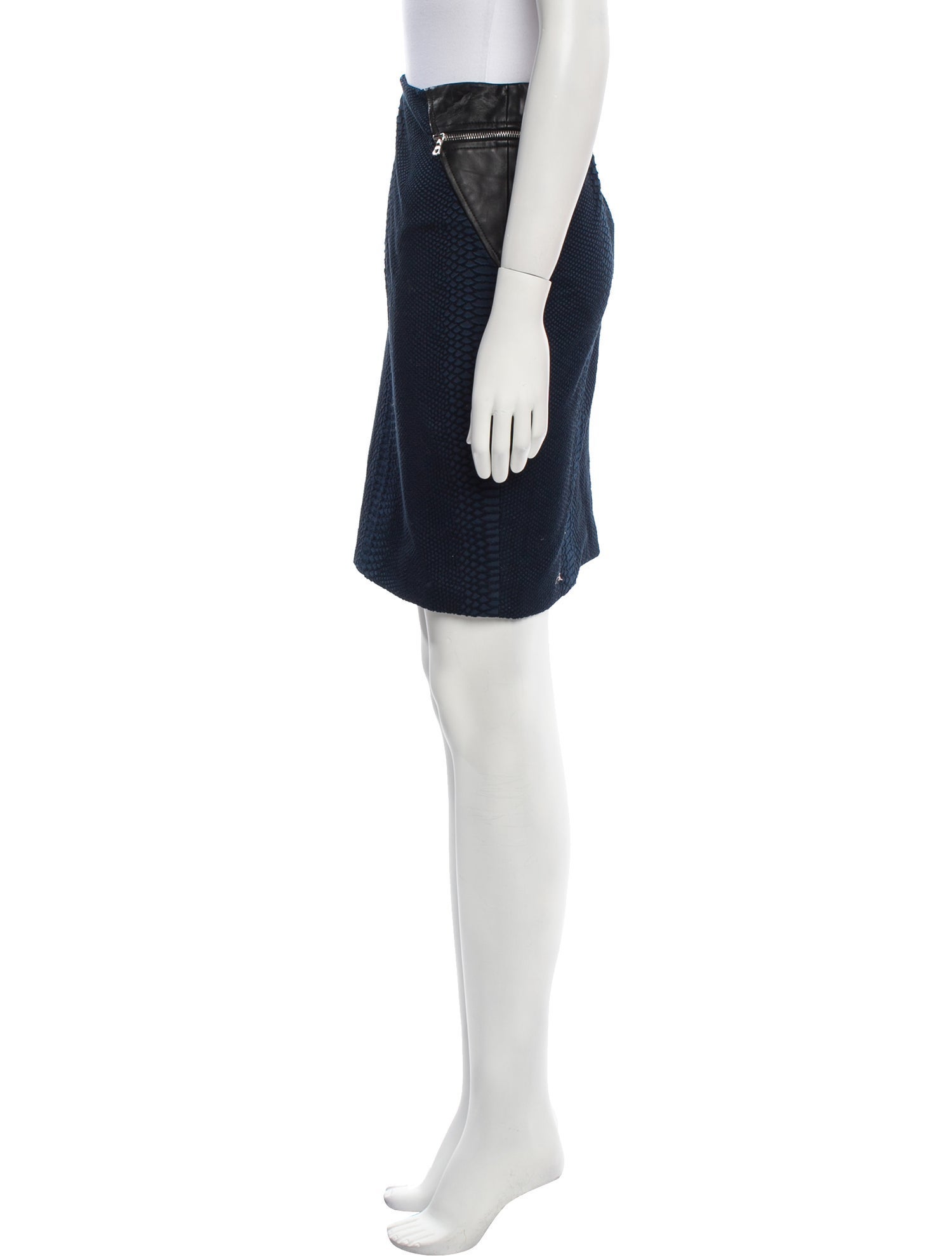 Yigal Azrouël Leather Trim Embellishment Knee-Length Skirt w/ Tags