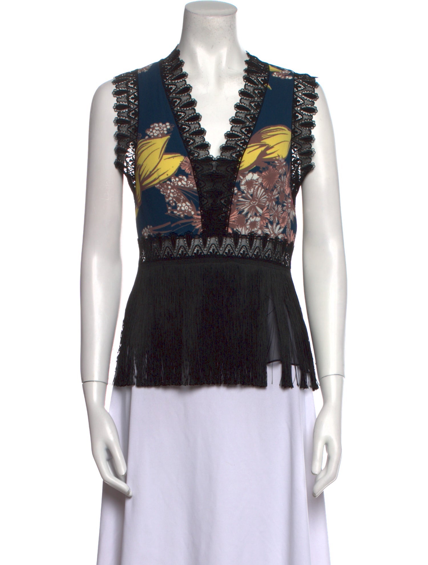 Yigal Azrouël Printed V-Neck Top