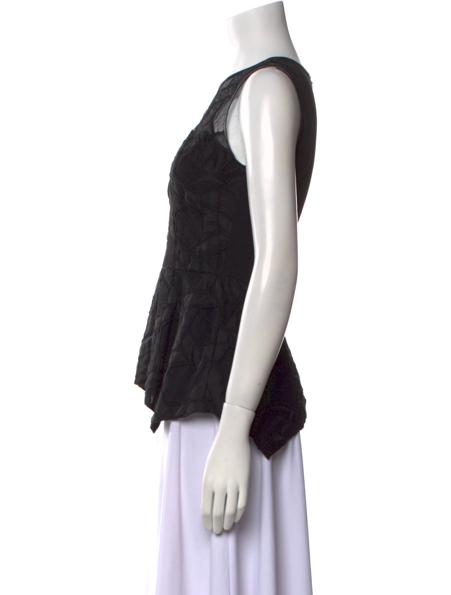 Yigal Azrouël Lace Pattern Crew Neck Top