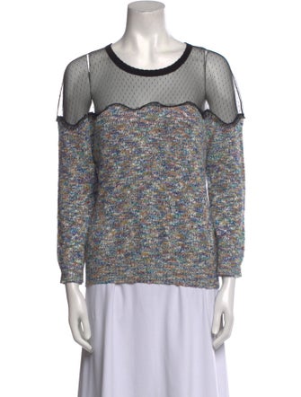 Yigal Azrouël Printed Scoop Neck Sweater