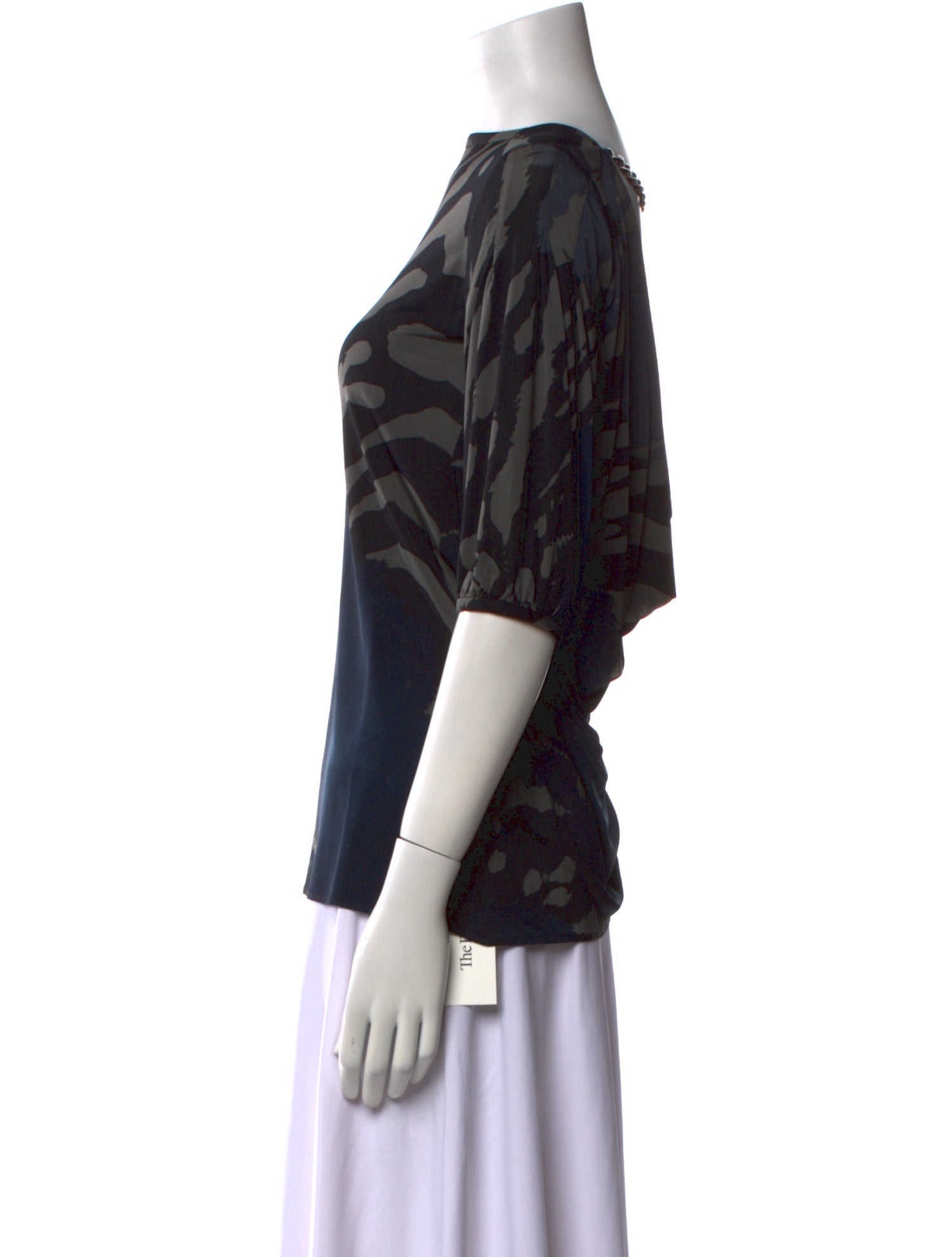 Yigal Azrouël Printed Bateau Neckline Blouse