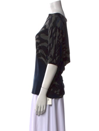 Yigal Azrouël Printed Bateau Neckline Blouse