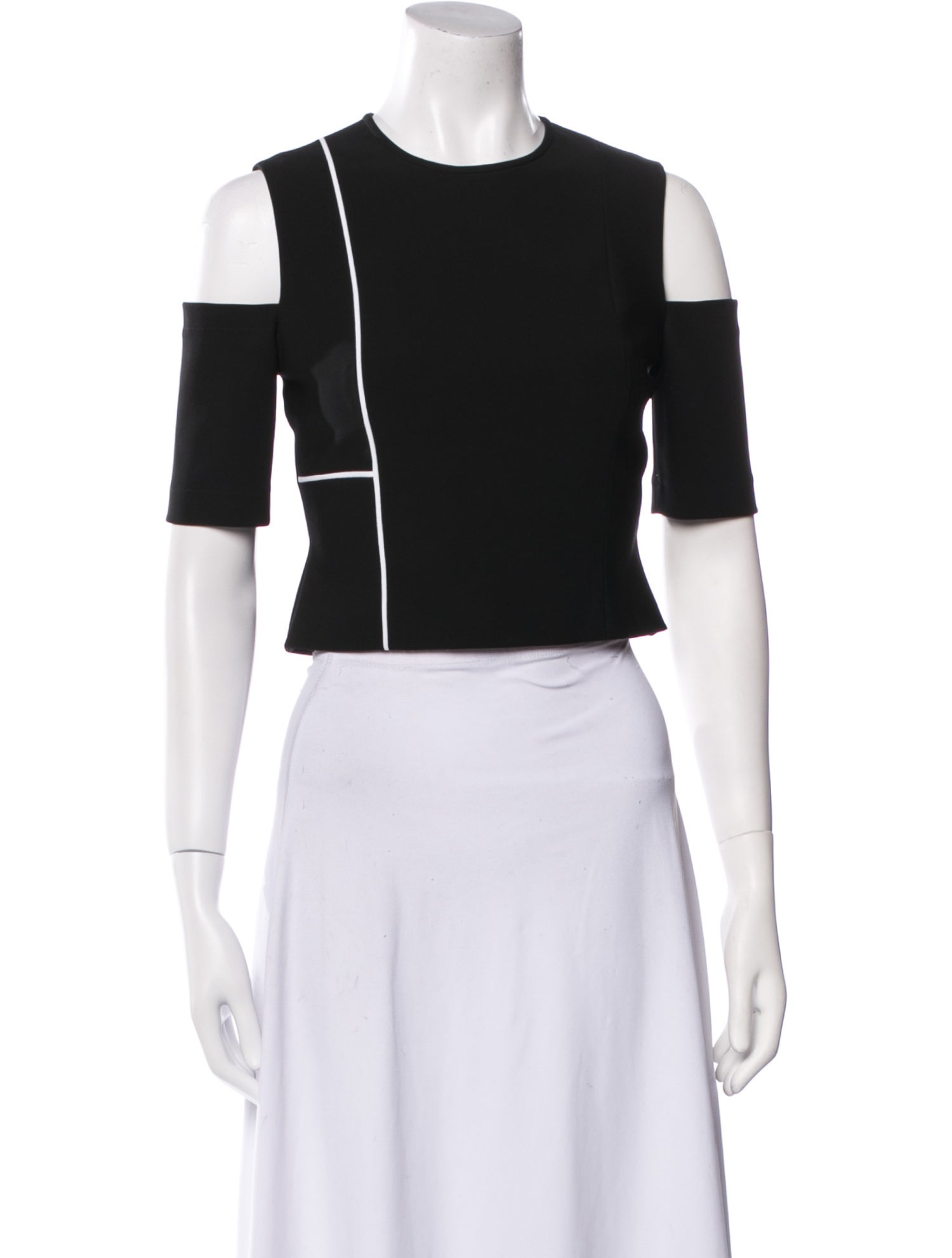 Yigal Azrouël Crew Neck Short Sleeve Crop Top