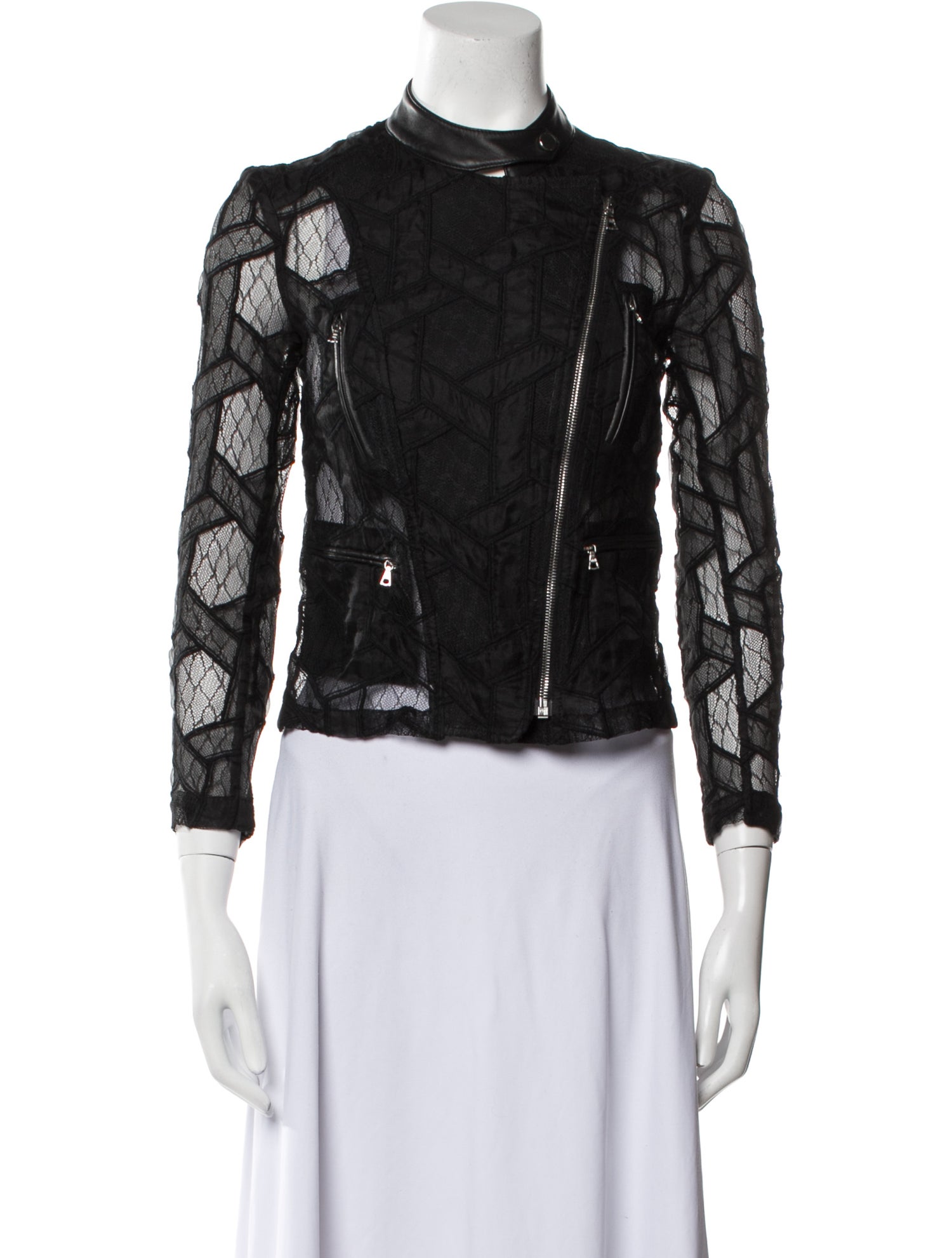 Yigal Azrouël Lace Pattern Biker Jacket