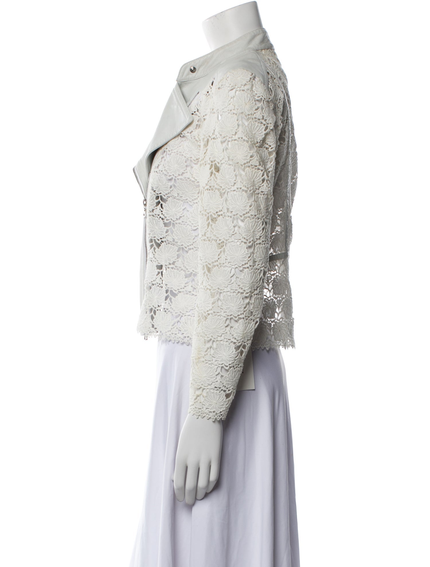 Yigal Azrouël Lace Pattern Biker Jacket