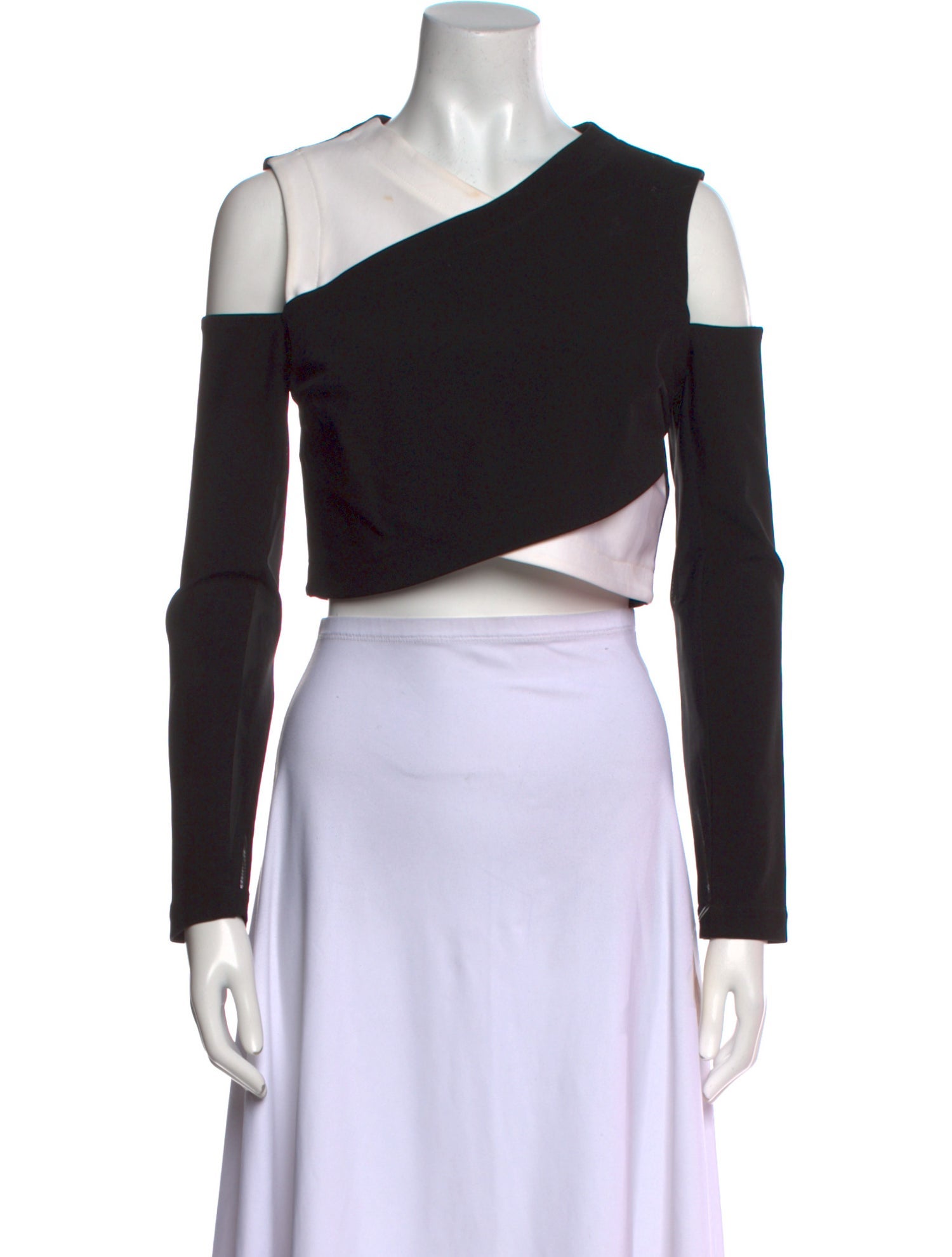 Yigal Azrouël One-Shoulder Long Sleeve Crop Top