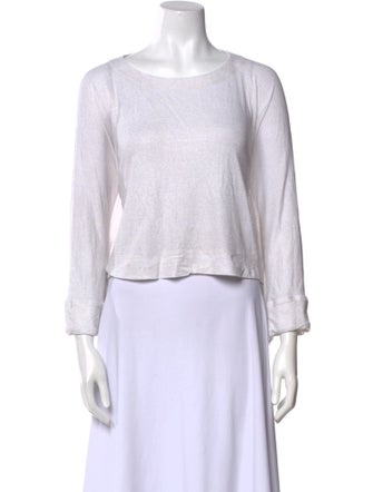 Yigal Azrouël Bateau Neckline Three-Quarter Sleeve Crop Top