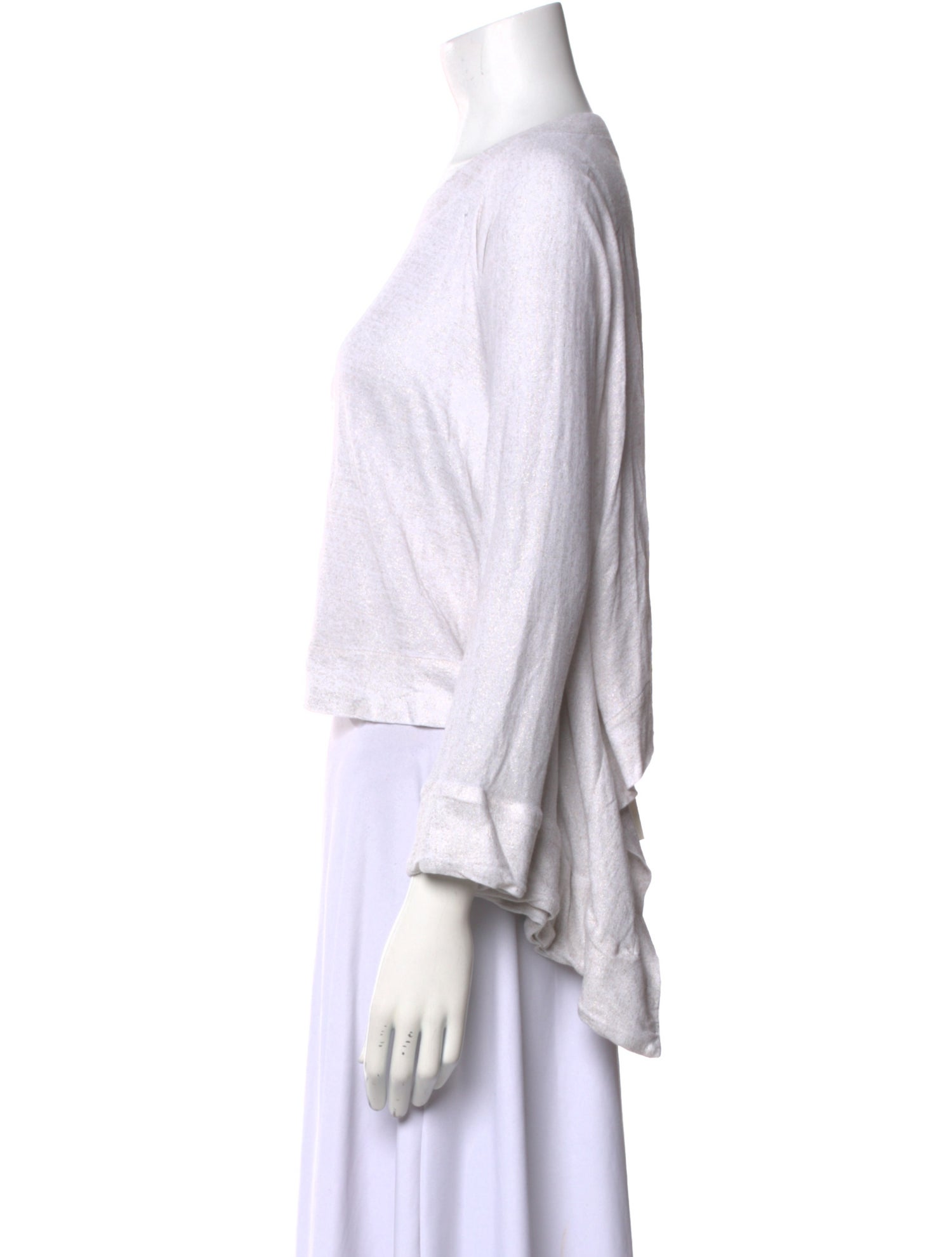 Yigal Azrouël Bateau Neckline Three-Quarter Sleeve Crop Top