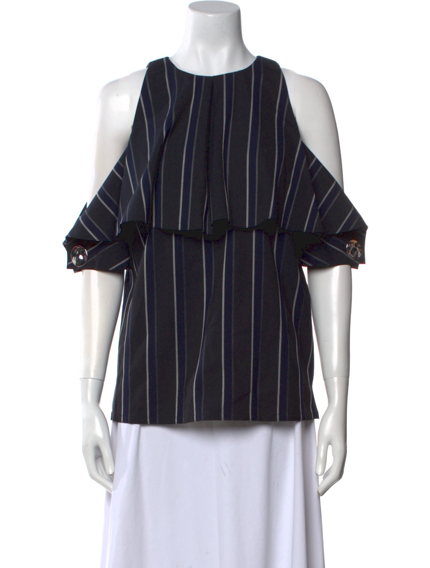 Yigal Azrouël Striped Crew Neck Blouse