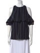 Yigal Azrouël Striped Crew Neck Blouse