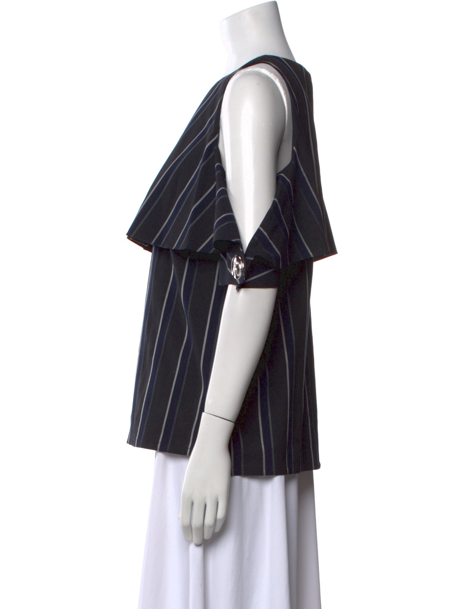 Yigal Azrouël Striped Crew Neck Blouse