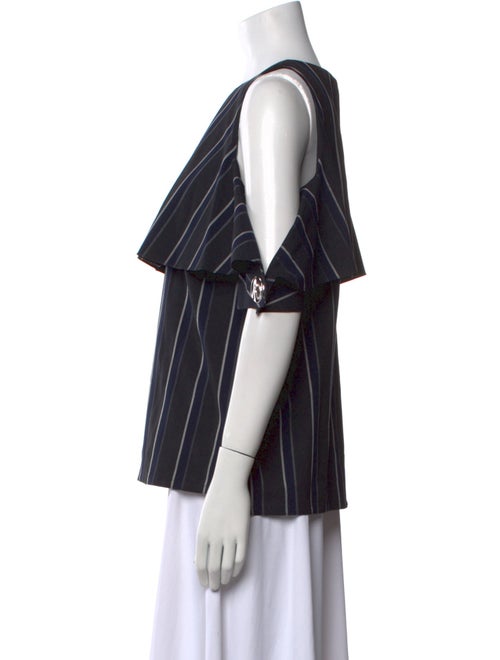 Yigal Azrouël Striped Crew Neck Blouse