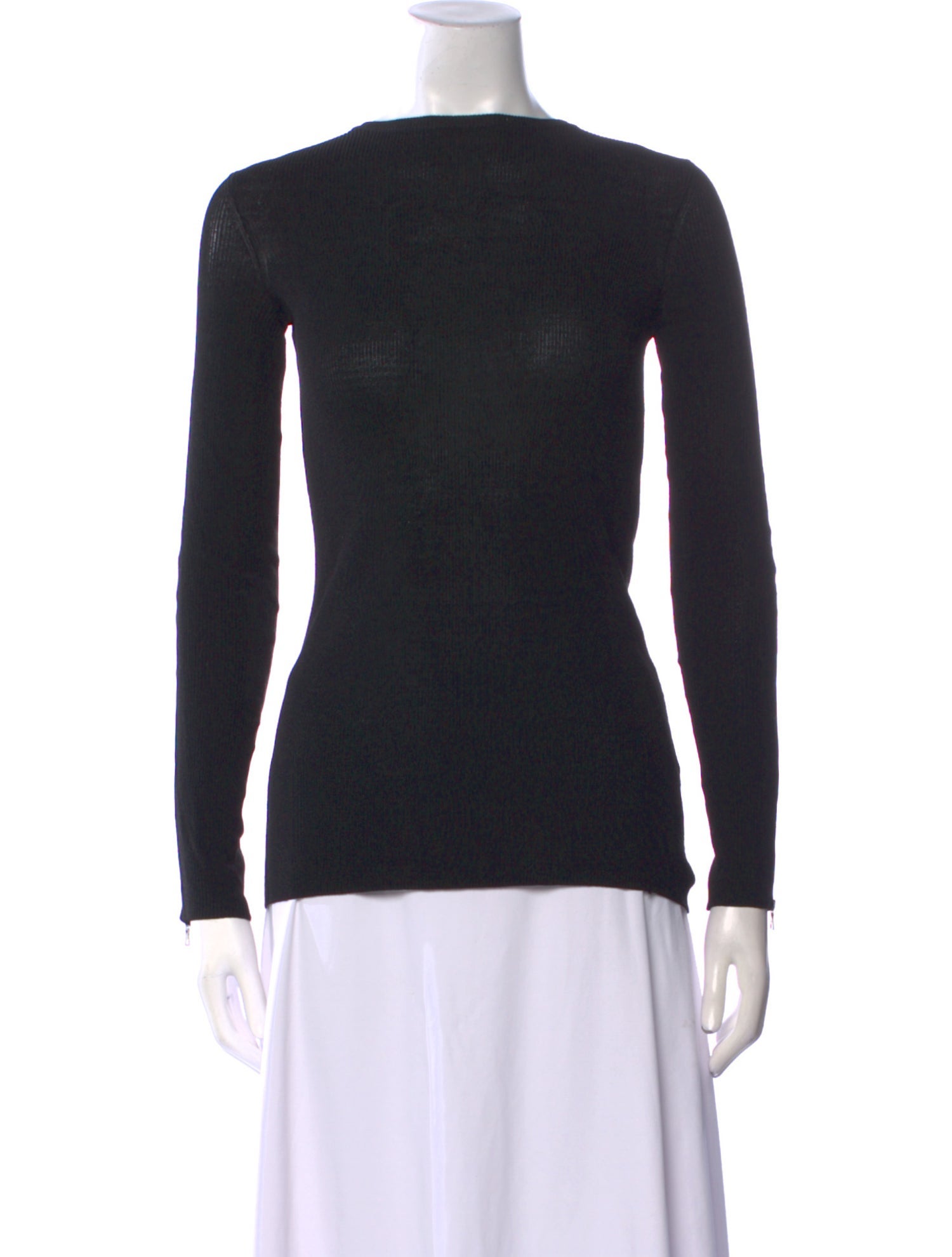 Yigal Azrouël Bateau Neckline Long Sleeve Top