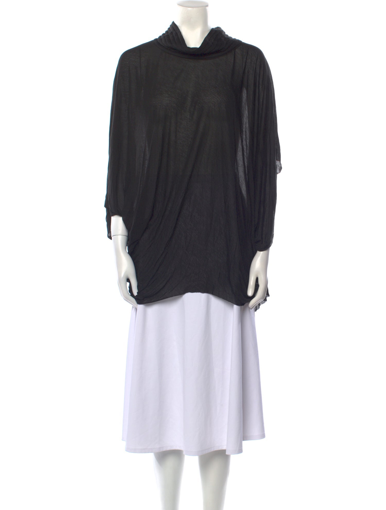 Yigal Azrouël Cowl Neck Three-Quarter Sleeve Tunic