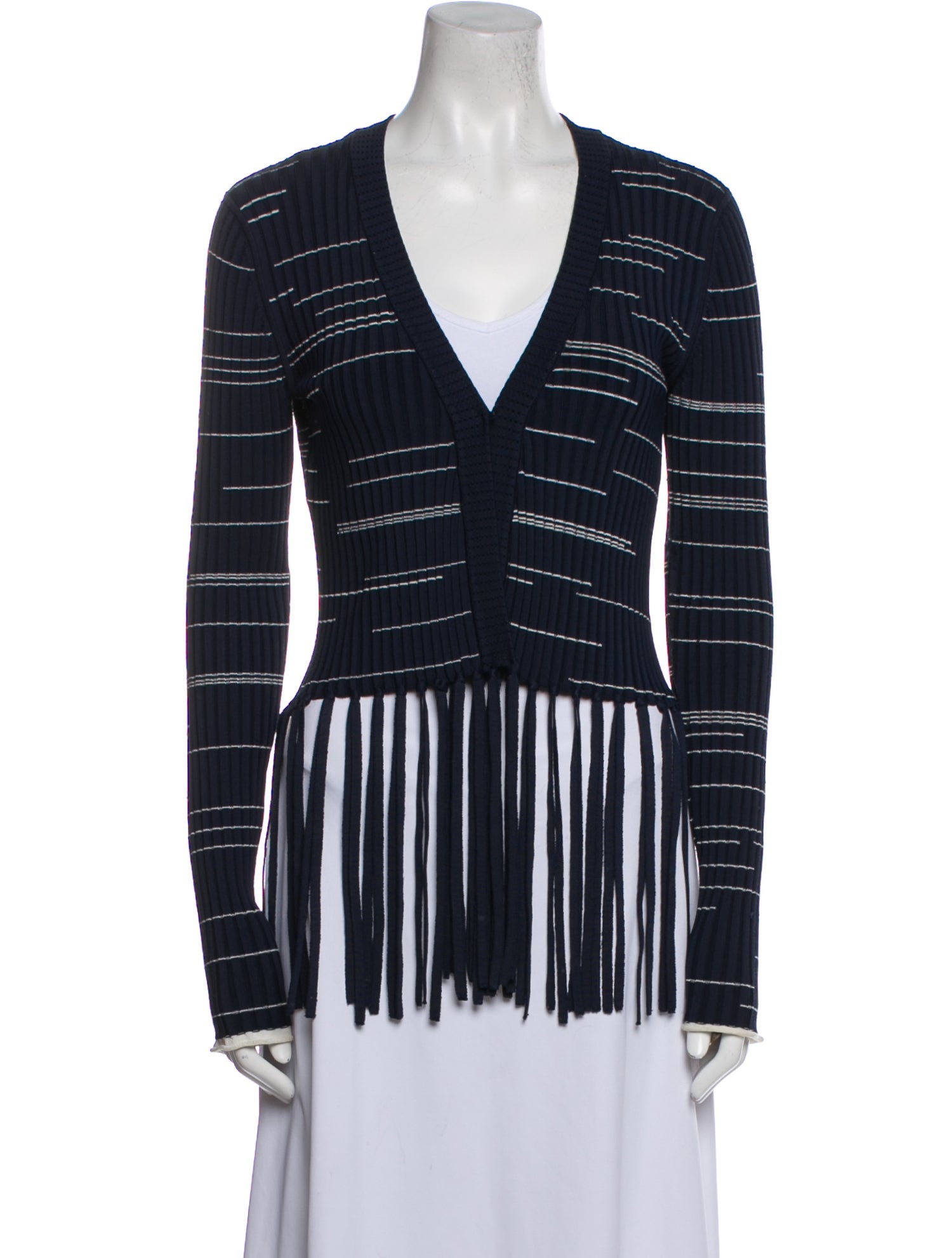 Yigal Azrouël Striped V-Neck Sweater