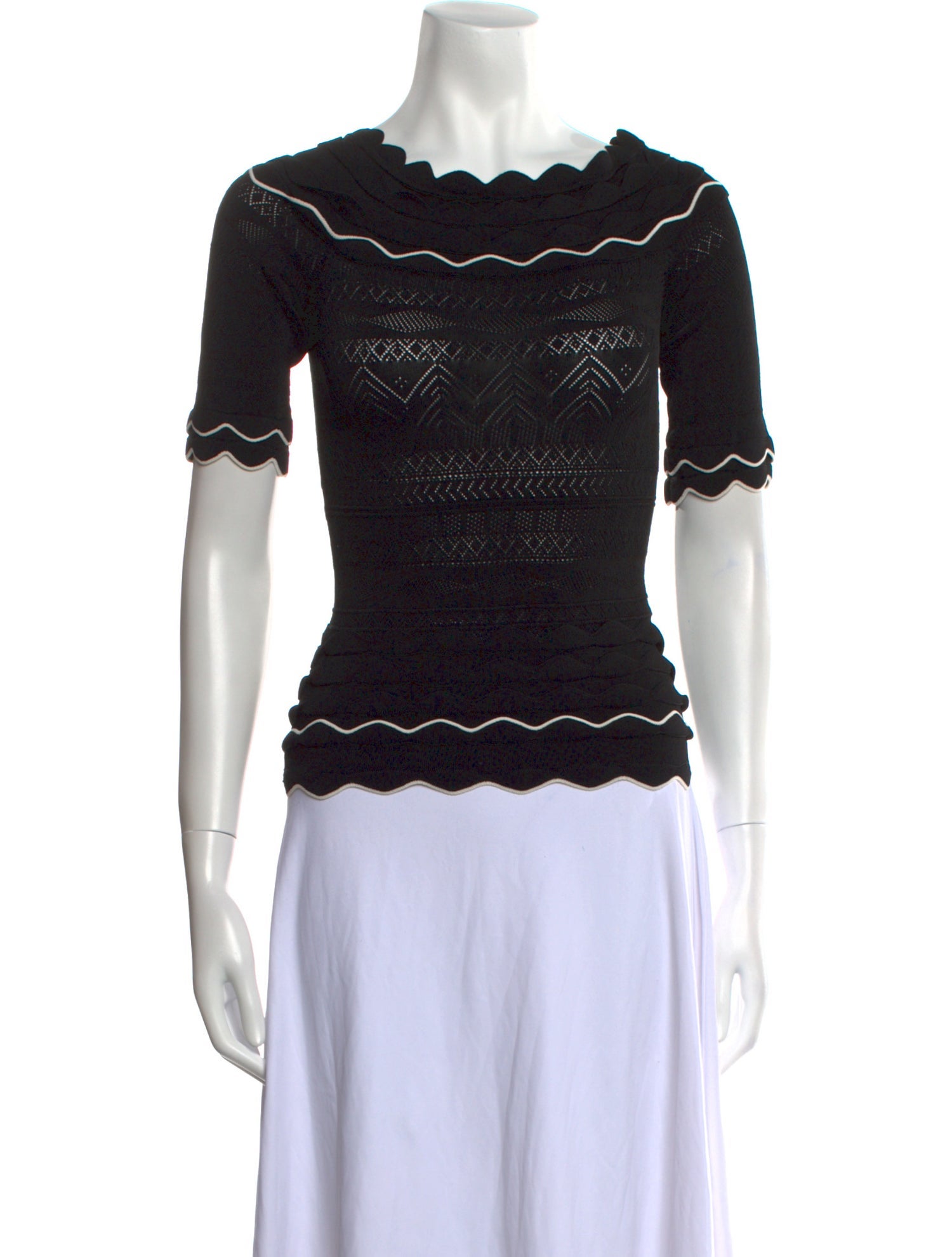 Yigal Azrouël Bateau Neckline Short Sleeve Top