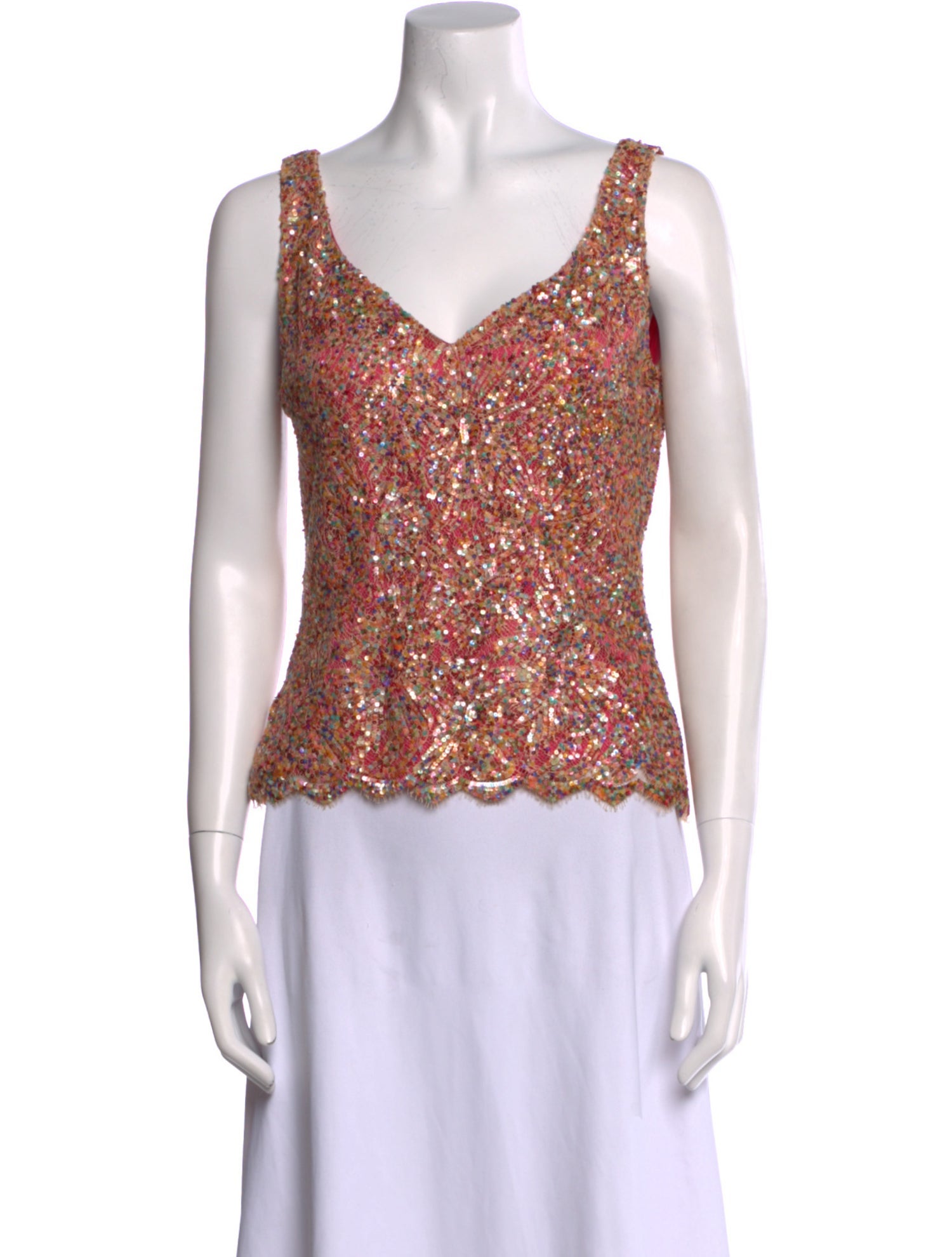 Yigal Azrouël Lace Pattern V-Neck Crop Top