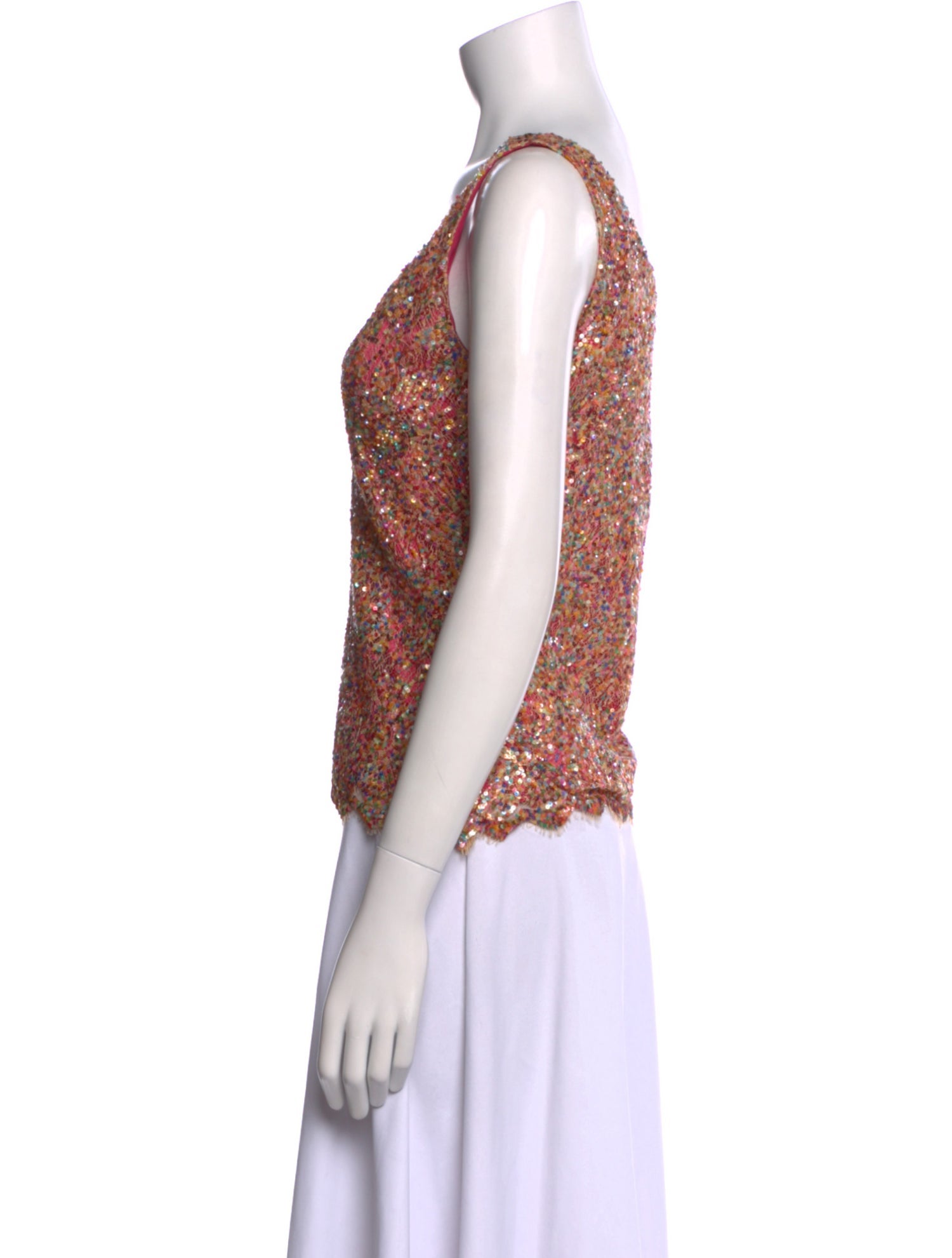 Yigal Azrouël Lace Pattern V-Neck Crop Top