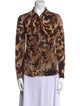 Yigal Azrouël Silk Animal Print Button-Up Top