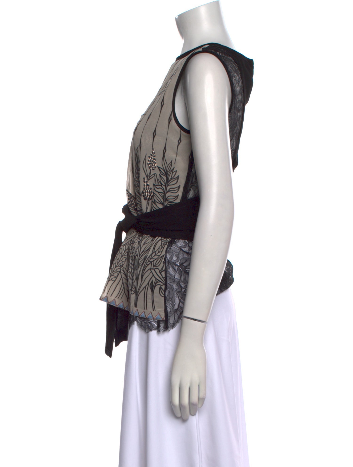 Yigal Azrouël Lace Pattern Crew Neck Top